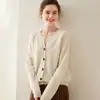 Cárdigan de Cachemira de Moda para Otoño e Invierno para Mujer, Se Puede Usar por Fuera, Chaqueta de Punto Sencilla, Elegante y Adecuada para Ir al Trabajo, Suéter de Lana