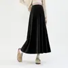 Falda de Otoño para Maternidad Ropa Exterior Holgada Adelgazante Línea A Longitud Media Versátil Falda Larga Adelgazante Estilo Otoño/Invierno