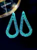 Amazon Pendientes Largos Geométricos de Corte Coloridos con Forma de Gota de Agua para Mujer Pendientes de Pedrería Brillantes de Lujo de Alta Gama Pendientes