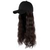 Peruca Feminina com Chapéu, Nova Moda Natural Boné Bico de Pato Integrado Peruca, Cabelo Longo Cacheado Onda d'Água, Versátil