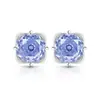 Live-Stream Joia Colorida Mais Vendida Diamante de Alto Carbono Corte Rosa Pétala Brincos, Brincos Banhados a Ouro Padparadscha, Envio Direto de Peça Única