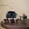 Geyao pintado à mão Suíte Tea Set terno Portable Express Cup One Pot Three Cups Company Reunião Anual Business Celebration Gift