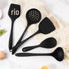 Espátula de silicone de grau alimentício resistente a altas temperaturas antiaderente especial anti-queimadura isolamento térmico espátula doméstica escorredor de sopa conjunto de utensílios de cozinha