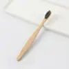 Cepillo de Dientes de Bambú para Adultos al por Mayor Transfronterizo para Adultos Plano Cerdas Suaves Cepillo de Bambú Carbón Hotel Casa de Huéspedes Desechable Cepillo Solo