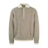 Diseño Retorcido Retro Americano Prendas de Punto con Cuello para Hombre Otoño e Invierno de Gama Alta Holgadas de Punto Falso Dos Piezas Modernas