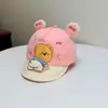 Boné de baseball de urso de desenho animado para primavera e outono, chapéu macio de pelúcia com orelhas de URSO, chapéu de proteção solar para meninos e meninas ao sair