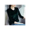 Camiseta Base Cálida de Manga Larga con Cuello Redondo, Capa Interior de Terciopelo para Otoño/Invierno 2025, Versátil Casual, Tallas Grandes