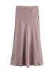 Comércio Exterior 2025 Verão Nova Roupa Feminina Moda Francesa Textura de Cetim de Seda Cintura Alta Saia Longa Feminina 8632845
