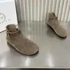 Botas de Moda de Cuero Mate Color Sólido Estilo Coreano para Mujer Primavera y Otoño Versátiles Cómodas de Suela Plana Botines Hebilla de Cuero Punta Redonda Botas Casuales
