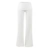 Pantalones de Punto Microacampanados con Cintura Subida y Dobladillo para Mujer Estilo Nuevo Otoño 2025 Chicas Americanas Hot Color Sólido Cintura Alta Drapeados Pierna Ancha