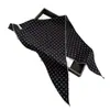 Lenço de Seda Fino com Bolinhas Estilo Coreano para Primavera e Verão para Mulheres, Lenço Triangular Estiloso, Lenço de Pescoço Decorativo da Moda, Multifuncional