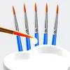 Pincel Digital para Tinta a Óleo com Haste de Plástico Linha de Gancho de Nylon Caneta Pincel Plano para Crianças Cerâmica Gesso Tinta Caneta Pincel para Tinta Acrílica