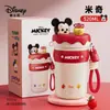 Botella de agua térmica de Disney, vaso con popote de gran capacidad, diseño elegante para niñas, adecuado para que lo usen niños y estudiantes en la escuela