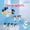 Fonte de fábrica estendida rosca externa ângulo reto tubo de ar conector de plugue rápido 304 aço inoxidável PLL8-02 bico de ar rápido