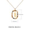 Collar europeo y americano transfronterizo de 26 letras en español para mujer, cadena de clavícula versátil, diseño de nicho con gema de cristal