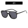 Gafas de sol retro de doble haz cuadradas en forma de T 2023, nuevas gafas de sol de moda de verano, gafas de aviador delgadas de cara grande
