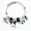 Panjia Novo Pulseira Fofa Stetzai Feminina Desenho Animado Pingente de Diamante Abertura Corrente Osso de Cobra Pulseira Moda Atacado