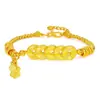 Pulsera Ping An Fu Envuelto en Dinero de Cinco Emperadores de Plata 999 Luz Dorada Lujo Suerte Temperamento Chino Explosiones en Vivo