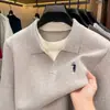 Suéter de alta calidad para hombre con diseño de dos piezas falsas, cuello redondo, bloques de color y tacto similar a la lana, tejido grueso para hombre