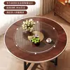 Mesa de Comedor de Madera Maciza, Mesa Redonda Grande para Uso Doméstico, Adecuada para Apartamentos Pequeños, Mesa de Comedor con Plato Giratorio, Tablero Redondo, Plegable