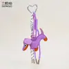 Novo Chaveiro Pingente de Dachshund de Couro para Mulheres Fofo Desenho Animado Cachorrinho de Couro Acessórios de Bolsa de Luxo Acessível Pequenos Presentes