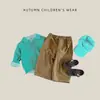 Suéter de Punto Canalé Estilo Coreano Primavera Otoño para Niños Niñas Cuello Polo Tejido Color Sólido Capa Interior Ropa Exterior Top