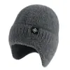 Gorro de Punto Cálido para Exteriores Transfronterizo Invierno Lana Protección Orejas Unisex Gorro de Lana Copo de Nieve Terciopelo Estilo Japonés y Coreano Gorro de Punto