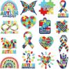 Tema Conciencia del Autismo Bordado Tela Adhesiva Bolsa Parche para Vestir Color Rompecabezas Etiqueta Bordado Computarizado Capítulo de Planchado