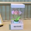 Día de la Madre Tulipán Tejido a Mano en Maceta Flor Simulada de Lana Día de la Diosa Mismo Estilo Xiaohongshu Caja de Regalo