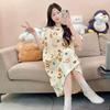 Serie de Ropa de Dormir Verano Comercio Exterior Manga Corta para Mujer Longitud Media Dibujos Animados Dulce Holgado Vestido Ropa de Casa para Niña