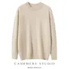 Suéter 100% cachemira pura Bai Cai Rong, ligero y lujoso para hombre, suave y cómodo, nuevo estilo otoño/invierno, suéter de punto de cuello medio, casual y sencillo