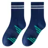 Calcetines para Niños al por Mayor Calcetines Transpirables a Rayas para Niños de Media Caña Cómodos Sin Costuras Calcetines de Algodón con Bloques de Color para Niños Mayores y Estudiantes Calcetines Deportivos