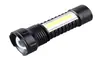 Linterna Pequeña LED con Luz Lateral Cob Zoom Telescópico Recargable por USB Set Mini Linterna 511 Emergencia al Aire Libre