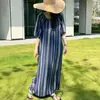 Estilo Nuevo 2026 Estilo Nacional Bata de Noche para Mujer, Verano Elegante y de Alta Gama Algodón Seda Ropa de Dormir, Nuevo Estilo Chino Vestido Largo de Algodón Seda para Vacaciones en la Costa