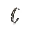 Pulsera Casual de Acero Inoxidable con Patrón Calado Pulsera Abierta en Forma de C Color Acero Pulsera de Moda Retro Pulsera para Hombre