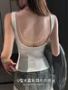 Camisola Sexy sin Espalda con Almohadillas en el Pecho para Mujer, Moda de Verano Elegante Delgada Ajustada Versátil