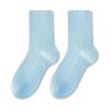 Meias de Algodão Puro com Costura Dupla para Mulheres, Comprimento Médio da Panturrilha, Anti-Pilling, Respiráveis e Absorventes de Suor, Meias de Fio Felpudo Estilo Novo, Antibacterianas e Desodorantes Meias Zhuji
