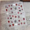Adesivos de Unha para Halloween Estilo Dark Retrô Prata Embossado Areia Movediça Vermelha Adesivos Comércio Exterior Transfronteiriço Adesivos de Unha