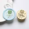 Cabeça de Carimbo de Selo de Cera 2,2cm Série Floral Simples Planta Artesanal a Laser Cabeça de Carimbo de Latão Atacado do Fabricante