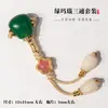 Ágata Verde y Ágata Roja del Sur Set Tradicional Dorado de Tres Piezas con Cabeza de Buda y Bodhi Vajra Cadena Larga de 108 Cuentas Accesorios