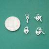 Plata de Ley S925 Plata Lisa Candado con Llave Colgante Accesorios Cuerda de Cuentas DIY Pulsera de Pareja Colgante Paquete de Materiales para Joyería
