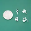 Plata de Ley S925 Plata Lisa Candado con Llave Colgante Accesorios Cuerda de Cuentas DIY Pulsera de Pareja Colgante Paquete de Materiales para Joyería