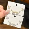 Elegante conjunto de tres pendientes de mariposa de microcircón estilo francés de Corea del Sur para mujer, exquisitos pendientes pequeños combinables con todo, aguja de plata s925 para mujer.