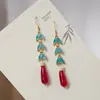 Novos Brincos Coloridos de Gotejamento de Óleo Estilo Chinês Retrô Nicho Flor de Magnólia Brincos Estilo Antigo Novo Estilo Chinês