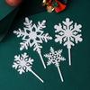 Decoración de Pastel de Navidad Copos de Nieve Acrílicos Toppers para Pasteles Suministros Románticos para Fiesta de Repostería Fabricante de Banderines