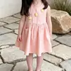 Vestido de Verano para Niña Bebé Elegante Personalidad Infantil Tendencia Marca Estilo Coreano Lindo Dibujos Animados 3D Vestido Chaleco de Princesa