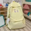 Mochila de Estilo Coreano Ins Girly Simple Retro Versátil Color Sólido Alta Apariencia para Niñas Estudiantes de Secundaria y Preparatoria Mochila de Doble Hombro de Gran Capacidad