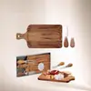 Tábua de Deli de Bambu Transfronteiriça Festa de Batismo Presente Tábua de Corte Portátil ao Ar Livre Queijo Tábua de Queijo Faca e Garfo Tábua de Corte