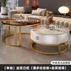 Mesa de centro de pedra para sala de estar, apartamento pequeno, novo estilo, mesa de centro redonda de vidro vermelho, leve, moderna e simples, pequena mesa