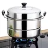 Panela de Sopa Vaporizador Gaveta Aço Inoxidável Tamanho Grande Vaporizador Duplamente Espessado Vaporizador Panela de Cozinha Doméstica Panela de Cozinha Universal